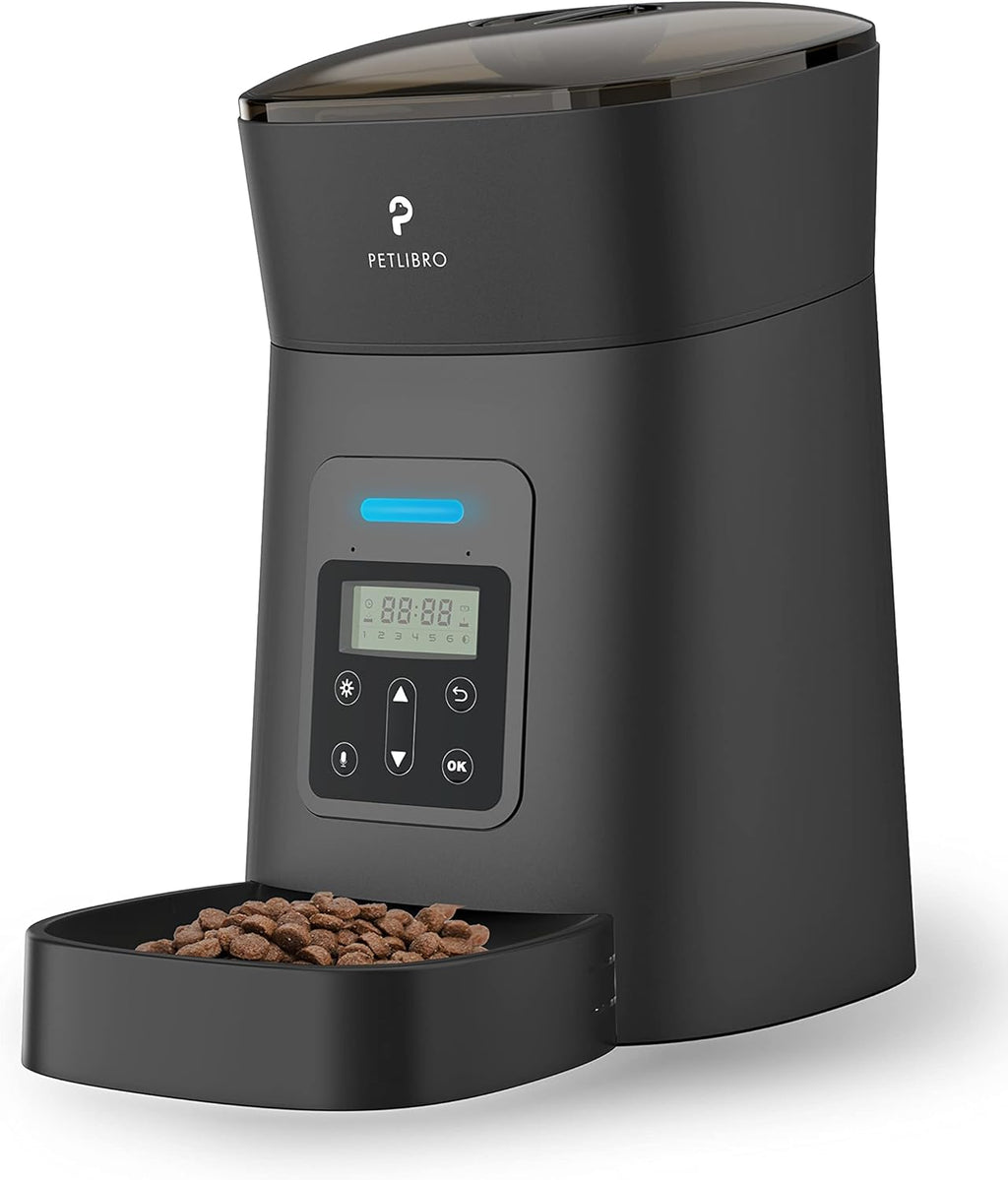 Automatic Cat Feeder Dog Food Dispenser Auto Timer Pet Feeding Tray, Low Food & Motion & Sound Alerts, 4L Basic PLAF004